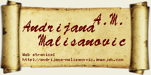 Andrijana Mališanović vizit kartica